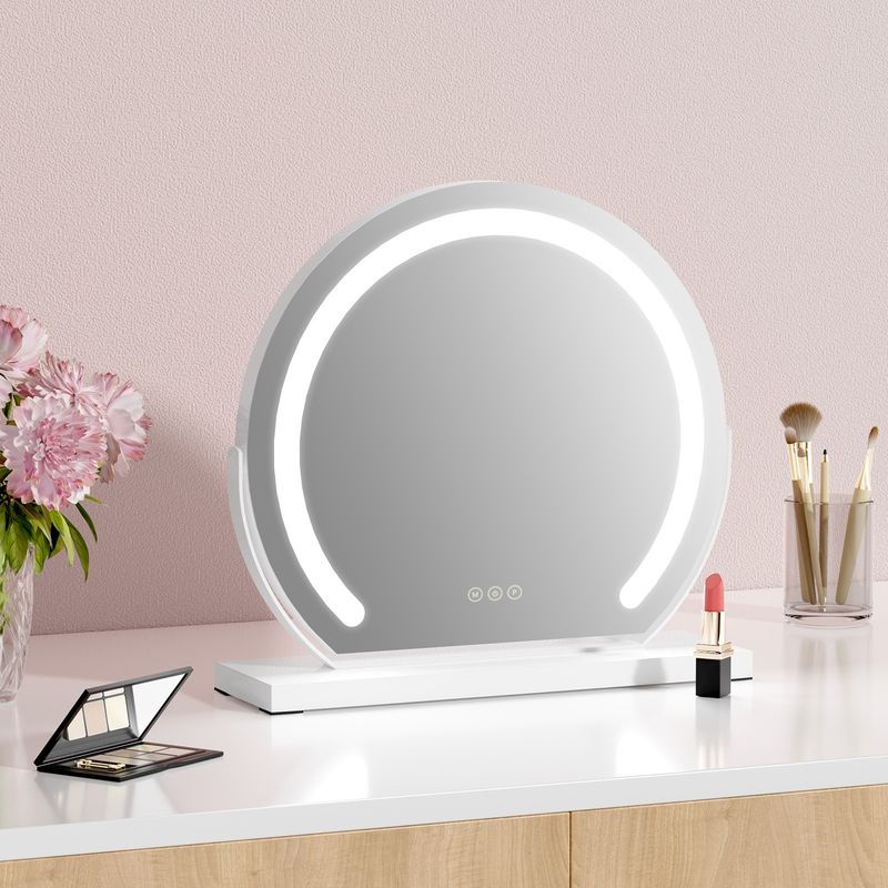 Hollywood Large Makeup Mirror Dimmable LED 3 Color Light Vanity Mirror_voghion.com