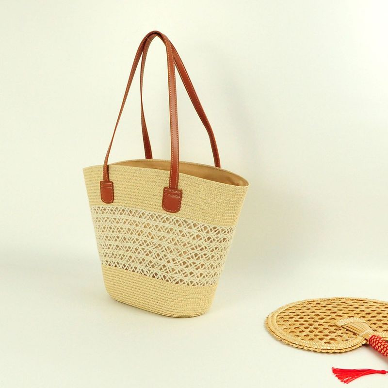 2024 New Travel Women’s Versatile Woven Shoulder Beach Bags_voghion.com