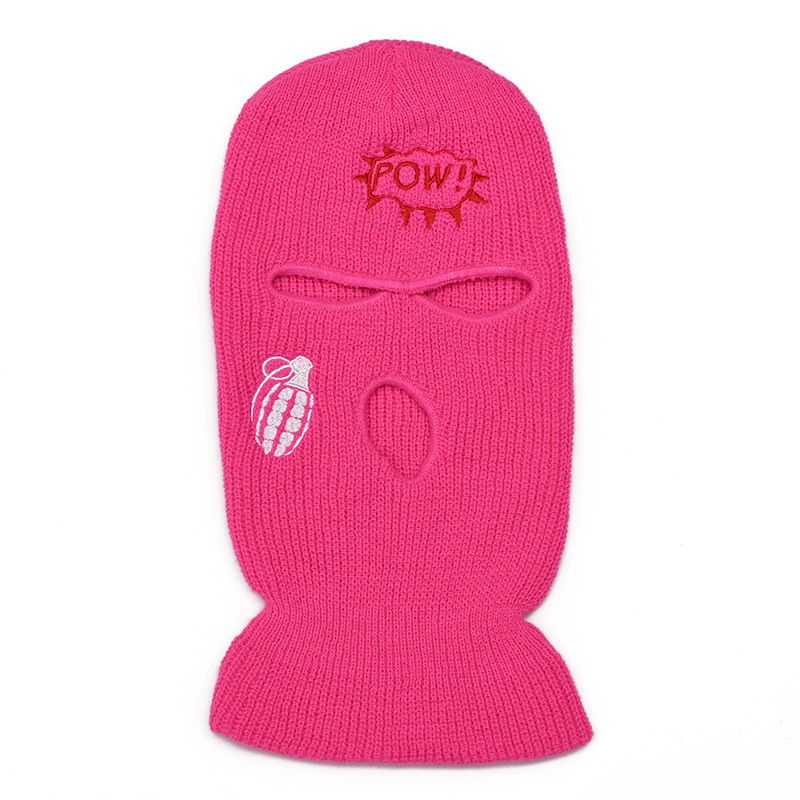 LazyZoom Winter Warm Three-Hole Knitted Ski Balaclava Cycling Face Mask Ear Protection Windproof Head Wrap Cold Hat_voghion.com