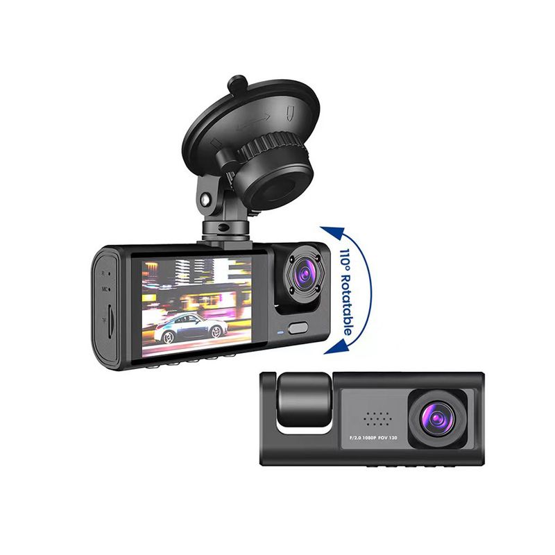 Privatus 3 modelio objektyvo vaizdo įrašymo įrenginys, 2 colių ekranas, automobilinis įrašymo įrenginys HD naktinio matymo DASHCAM automobilinis DVR_voghion.com