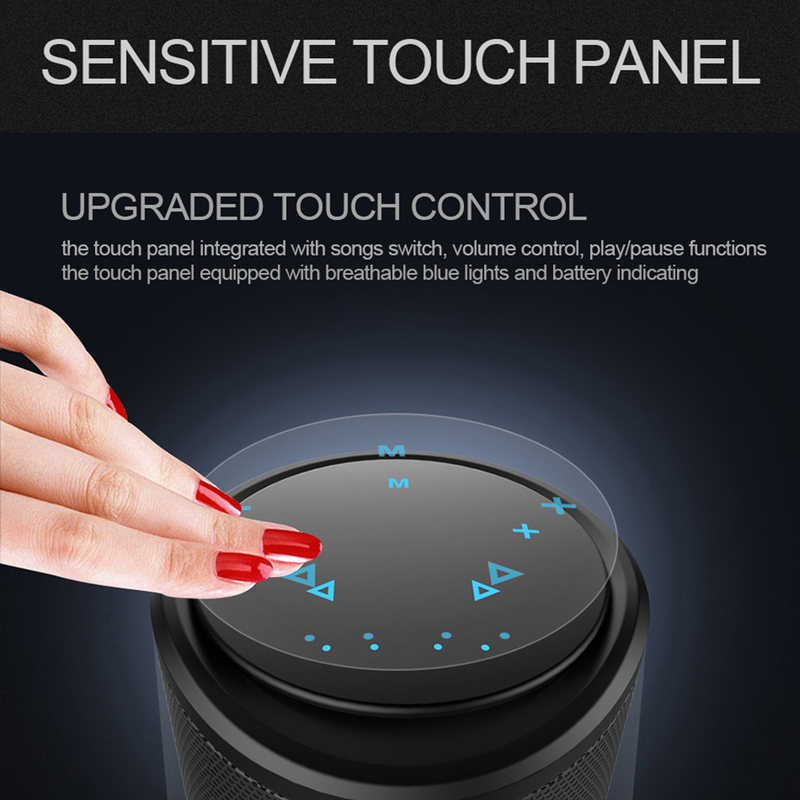 ZEALOT S8 nešiojamasis Bluetooth garsiakalbis belaidis žemųjų dažnių garsiakalbis 3D stereo žemųjų dažnių jutiklinis valdymas TF kortelė AUX grojimas su mikrofonu_voghion.com