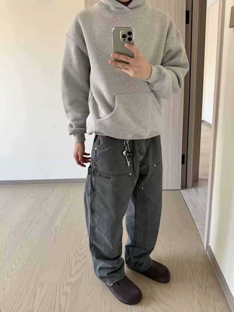 Felpa con cappuccio da uomo Cleanfit, felpa oversize squadrata con tessuto GSM elevato - Felpa con cappuccio Cleanfit con spalle scese per uomo e donna_voghion.com