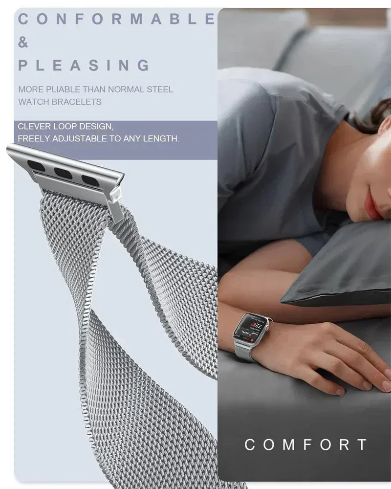 Milanese Loop per cinturino Iwatch Ultra-2 49mm 45mm 44mm 41mm 40mm Bracciale in metallo per cinturini Iwatch Serie 9 8 7 6 5 4 SE_voghion.com