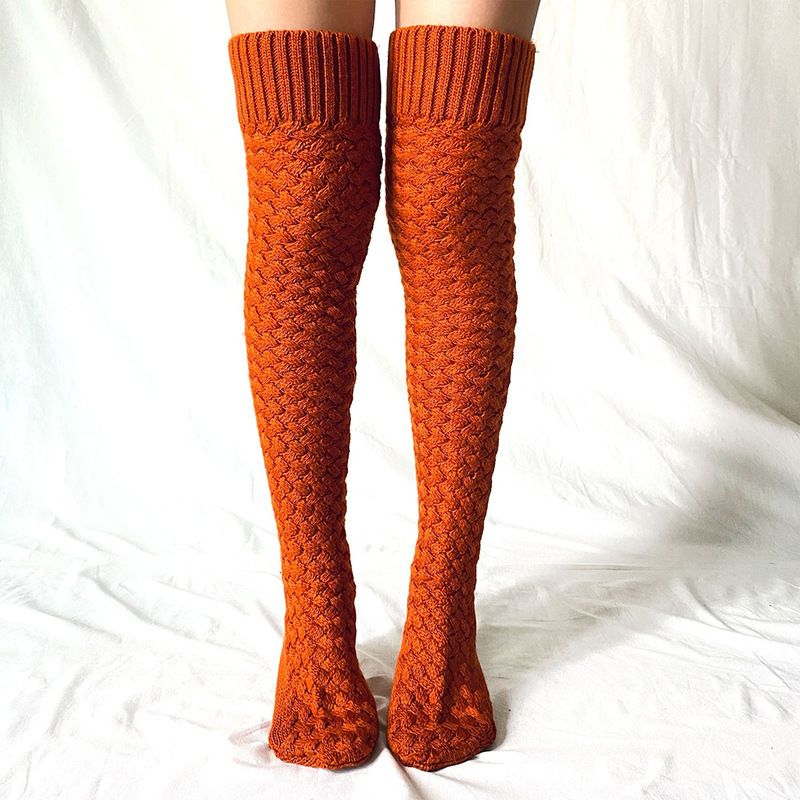 Calcetines largos de punto con cable, holgados, de tubo, para mujer, de otoño e invierno, de alta calidad, 2025d_voghion.com