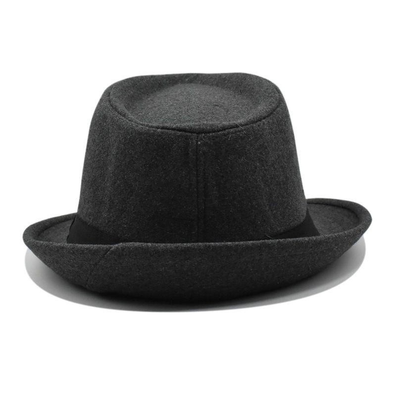 New Woolen Top Hat Men's And Women's Fashion Versatile Jazz Hat British Retro Gentleman's Hat Men's Warm Hat_voghion.com