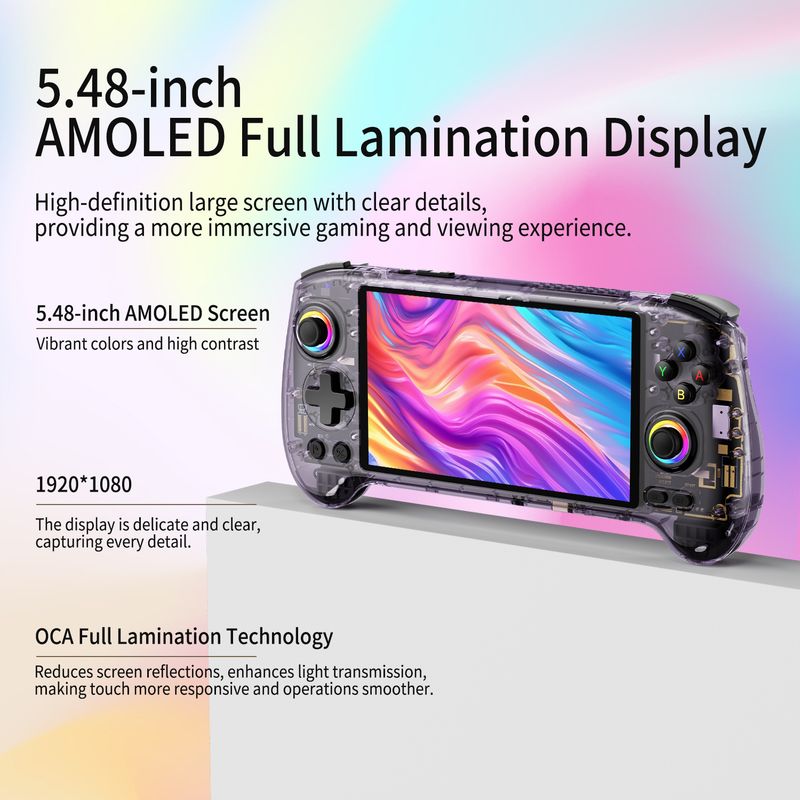 ANBERNIC RG557 Draagbare gameconsole 5,48" AMOLED-scherm, Dimensie 8300, Android Retro-videospeler, Ondersteunt FOTA WIFI_voghion.com