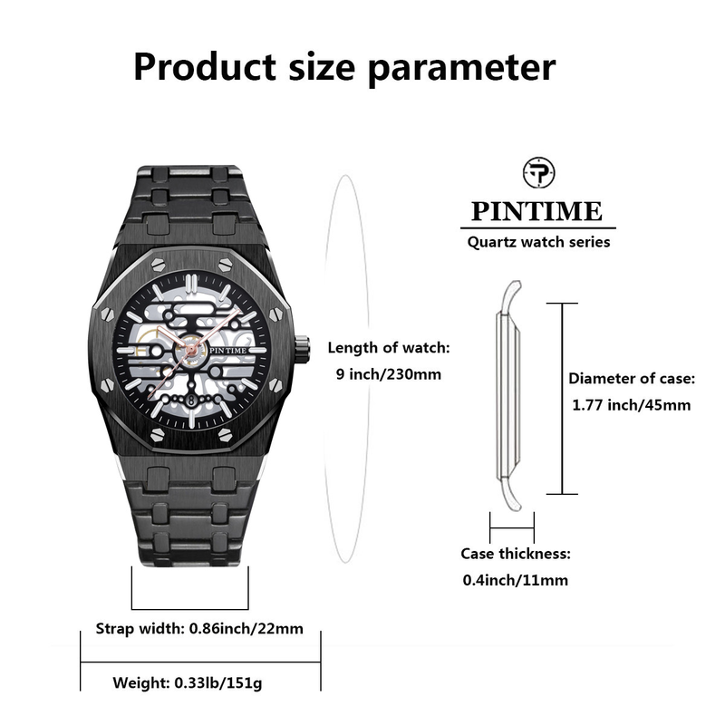 Non Mechanical Fashion Business Steel Band Sports Waterproof Quartz Men's Watch_voghion.com