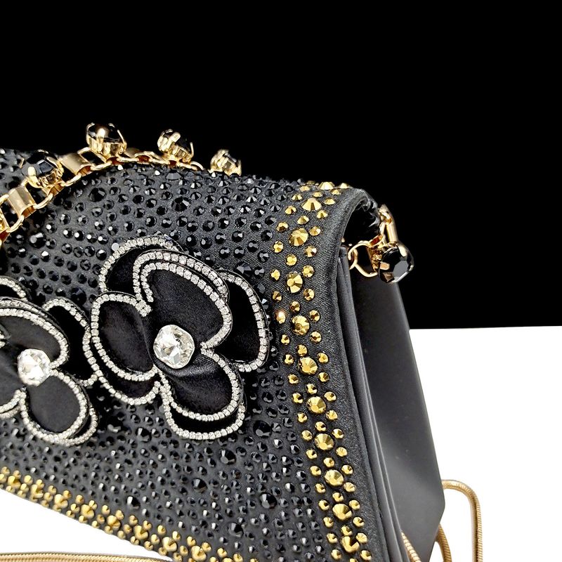 Spitz zulaufendes Schuh-/Beutelset für Damen, handgefertigt, Blumendekoration, schlicht, stilvoll, Bankett-Stil, geeignet für Partys und den Alltag_voghion.com