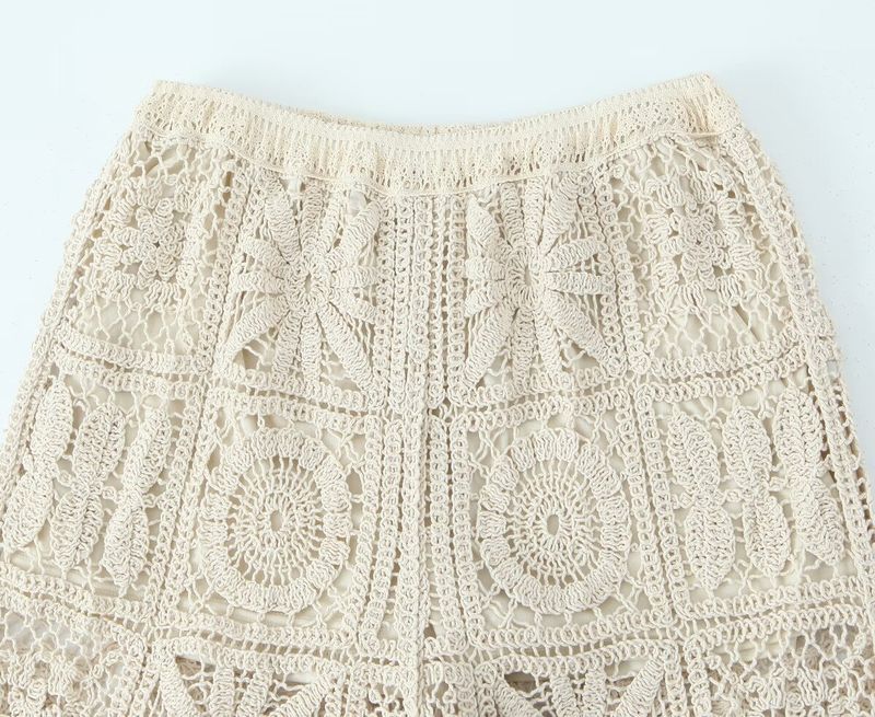 Women's Clothing Spring And Autumn New Forest Lazy Style Three Dimensional Hollow Crochet Knitted Set_voghion.com