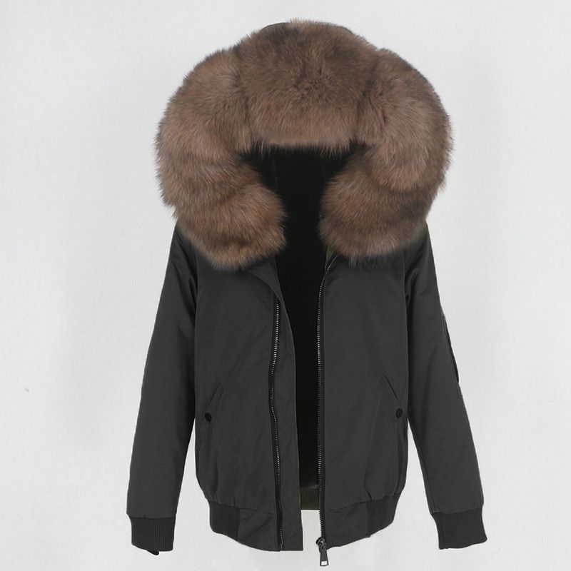 Women's Clothing New Style Parka With Thickened Artificial Fur Lining, Detachable Real Fur Large Fur Collar Jacket For Women_voghion.com