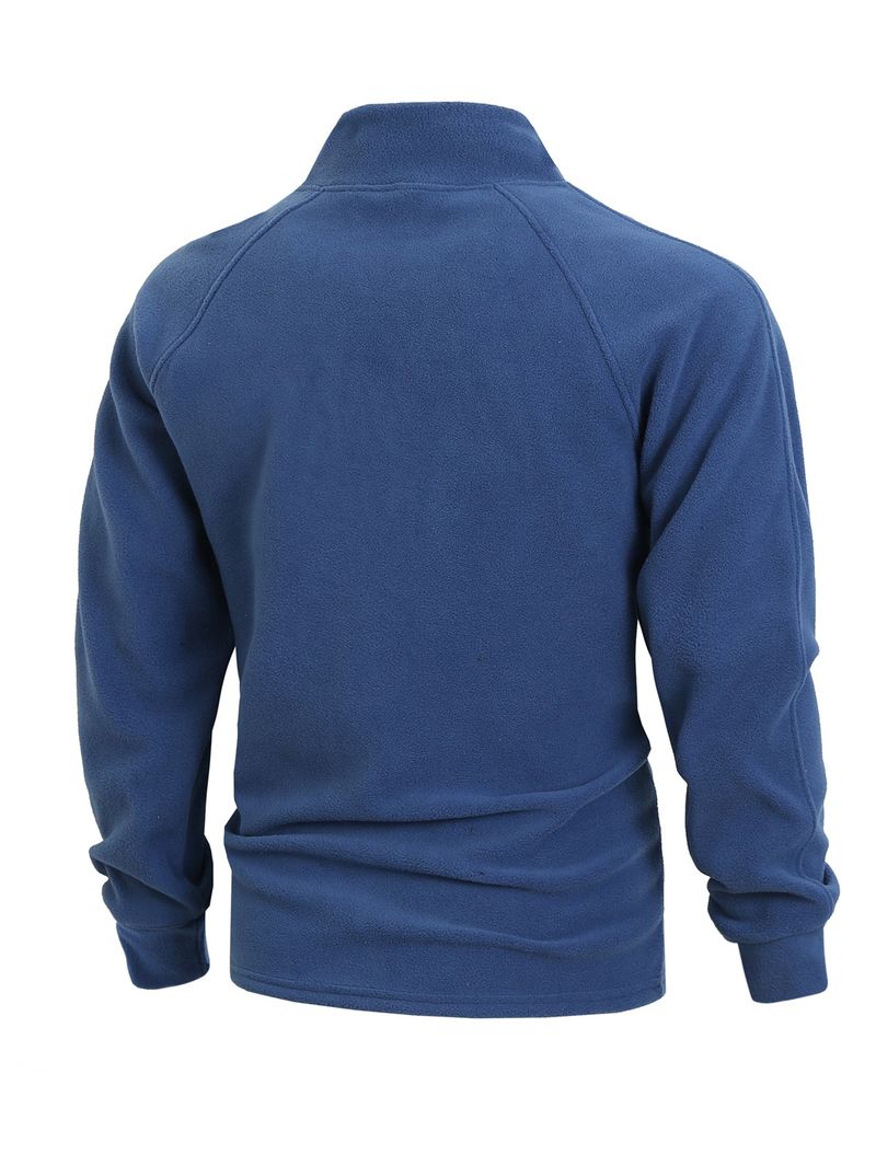 Herrenbekleidung Schlanker Stehkragen Langarmpullover Persönlichkeitsstil Lässige Korallenvliesjacke_voghion.com