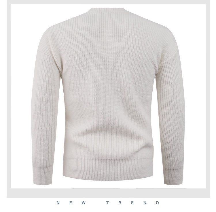 Pull minimaliste à blocs de couleurs – Pull en tricot coupe décontractée pour homme (beige/noir/kaki, M-4XL)_voghion.com