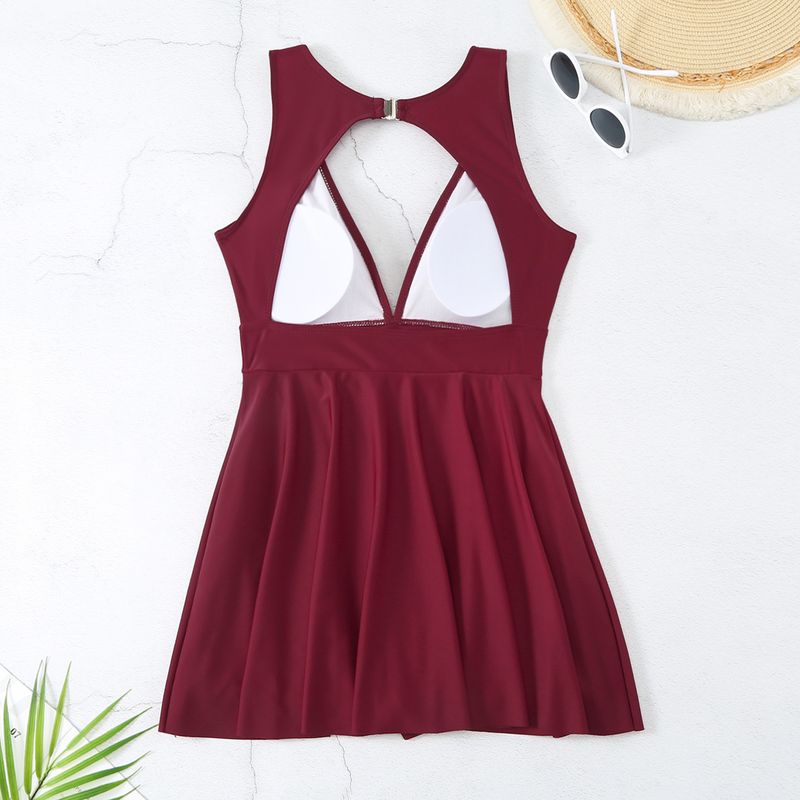 2024 New Solid Color One Piece Women's Sexy Swimsuit_voghion.com