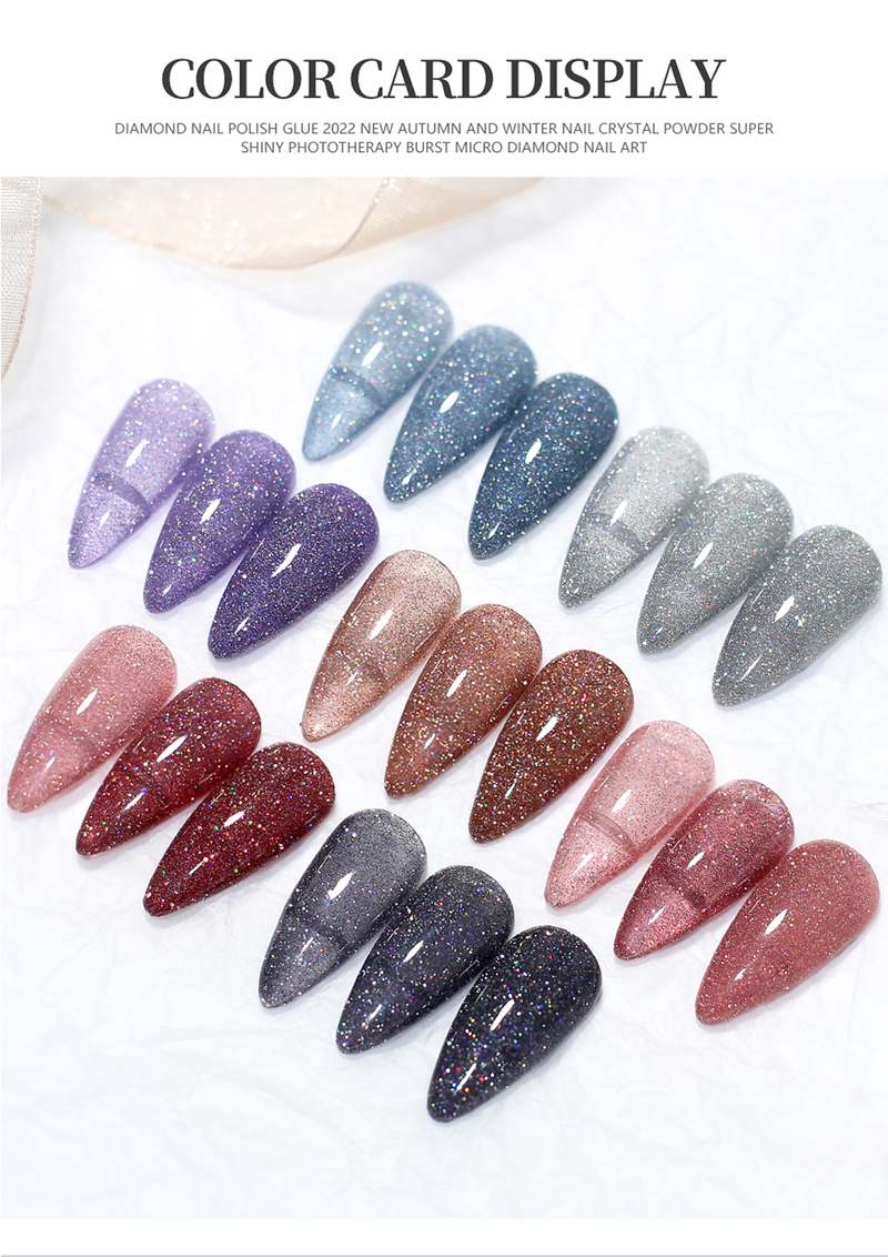 Arte Clavo 15 ml Glitzer-Pailletten-Nagellack, rosa, blau, Splitter, funkelndes UV-LED-Nagelgel, glitzerndes Soak-Off-Nagelkunst-Gel-Lacke_voghion.com