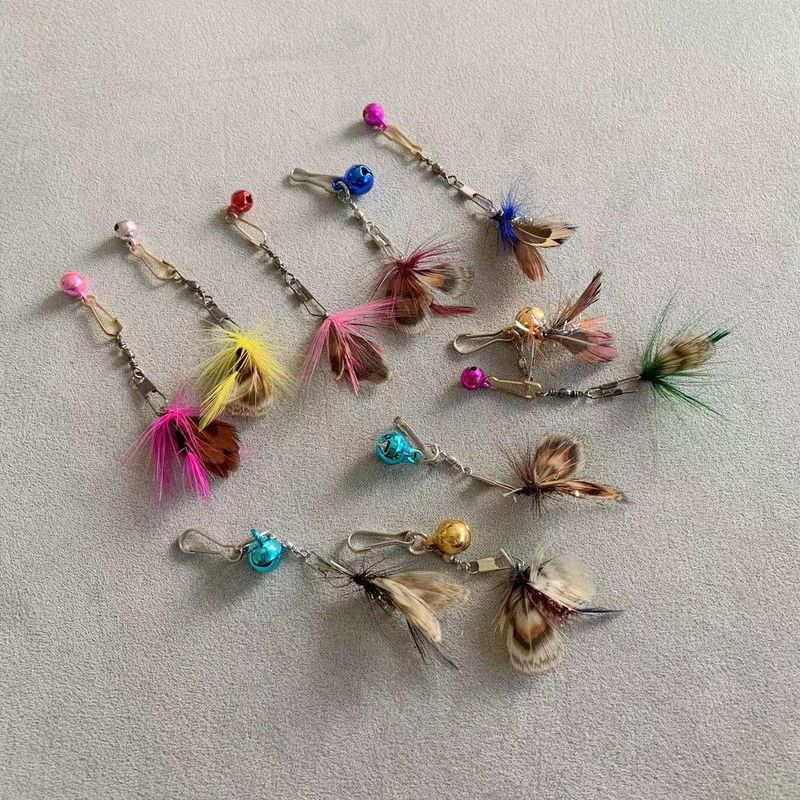 Small flying insect cat teaser pole replacement head feather Interactive cat toy 2023 new pet supplies cat teaser stick_voghion.com