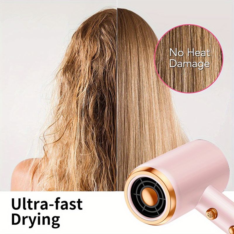 Lightweight Ionic Hair Dryer With Diffuser For Damage-Free Hair Care And Travel, Gift Set Included_voghion.com