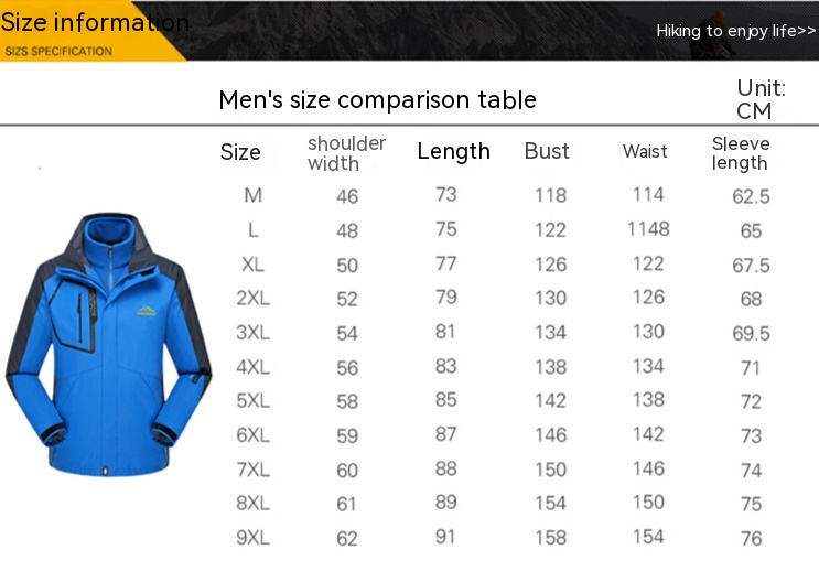 Herbst- und Wintermodemarke für Herren, Sturmjacke, abnehmbares 3-in-1-Set für Herren und Damen, Bergsteigerbekleidung mit Fleecefutter_voghion.com