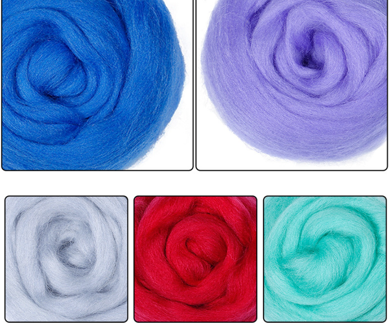 Pacote de material para ferramenta de cutucar feltro de lã para casa e jardim 66S conjunto feito à mão de feltro de lã colorido_voghion.com