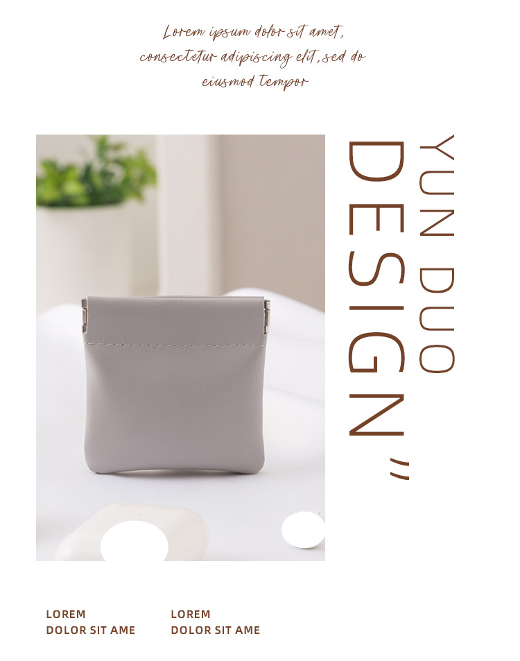 Bolsa de couro para armazenamento de estilhaços, almofada de ar portátil para batom, fone de ouvido, bolsa para armazenamento de chaves, cosméticos simples_voghion.com