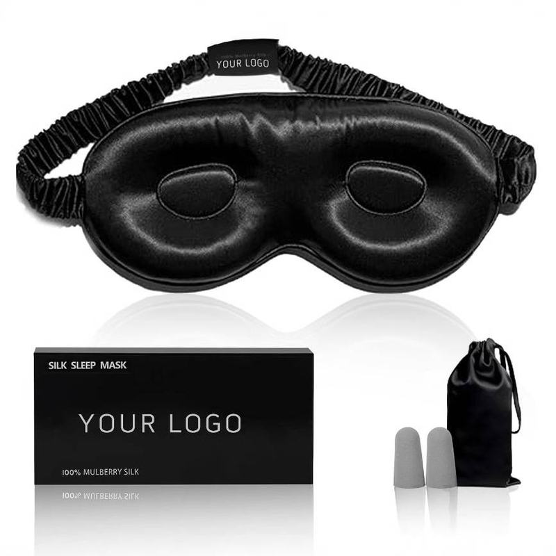 Maschera per dormire in seta sagomata 3D da 22 momme - 100% seta di gelso (blocca la luce al 100%, fascia elastica non regolabile, nessuna pressione sugli occhi)_voghion.com