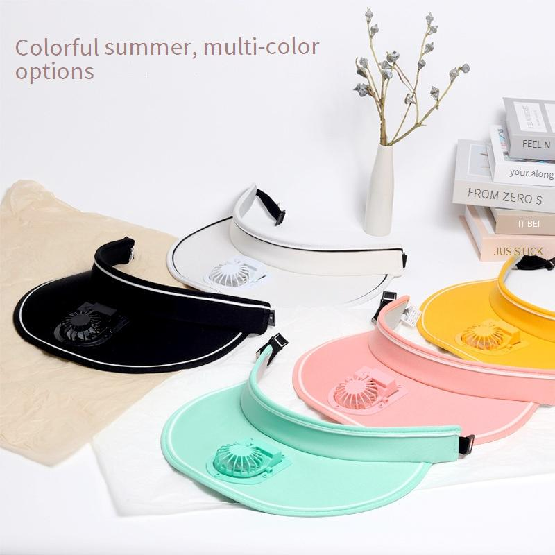 USB Rechargeable Cooling Sun Hat Wide Brim With Built In Fan UPF50+ Adjustable Headband Lightweight For Outdoor Travel Fashionable Design_voghion.com