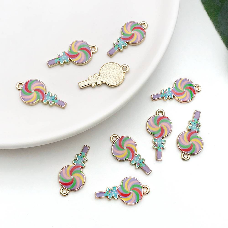 Ciondoli a forma di lecca-lecca arcobaleno "Pride" - Pendenti in lega metallica per la creazione di gioielli, articoli fai da te LGBTQ+ (orecchini, collane, bracciali, accessori per capelli)_voghion.com