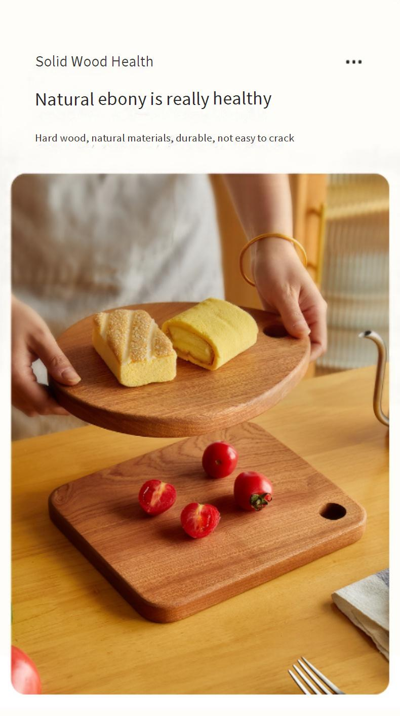 Tagliere per bambini – Tagliere in legno massello di ebano per frutta, verdura e uso in cucina (antibatterico naturale multiuso)_voghion.com