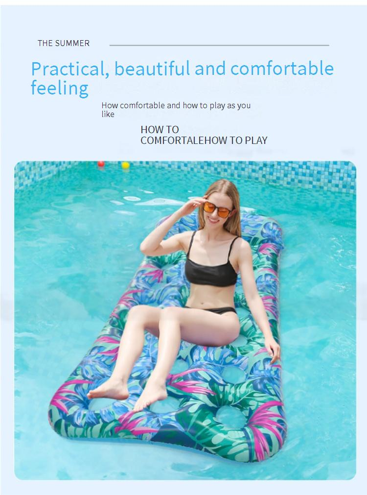 Eco-Friendly PVC Foldable Pool Float - Single Lounge Chair With Breathable Holes (Multicolor Heavy-Duty Inflatable Mat For Beach & Lake)_voghion.com