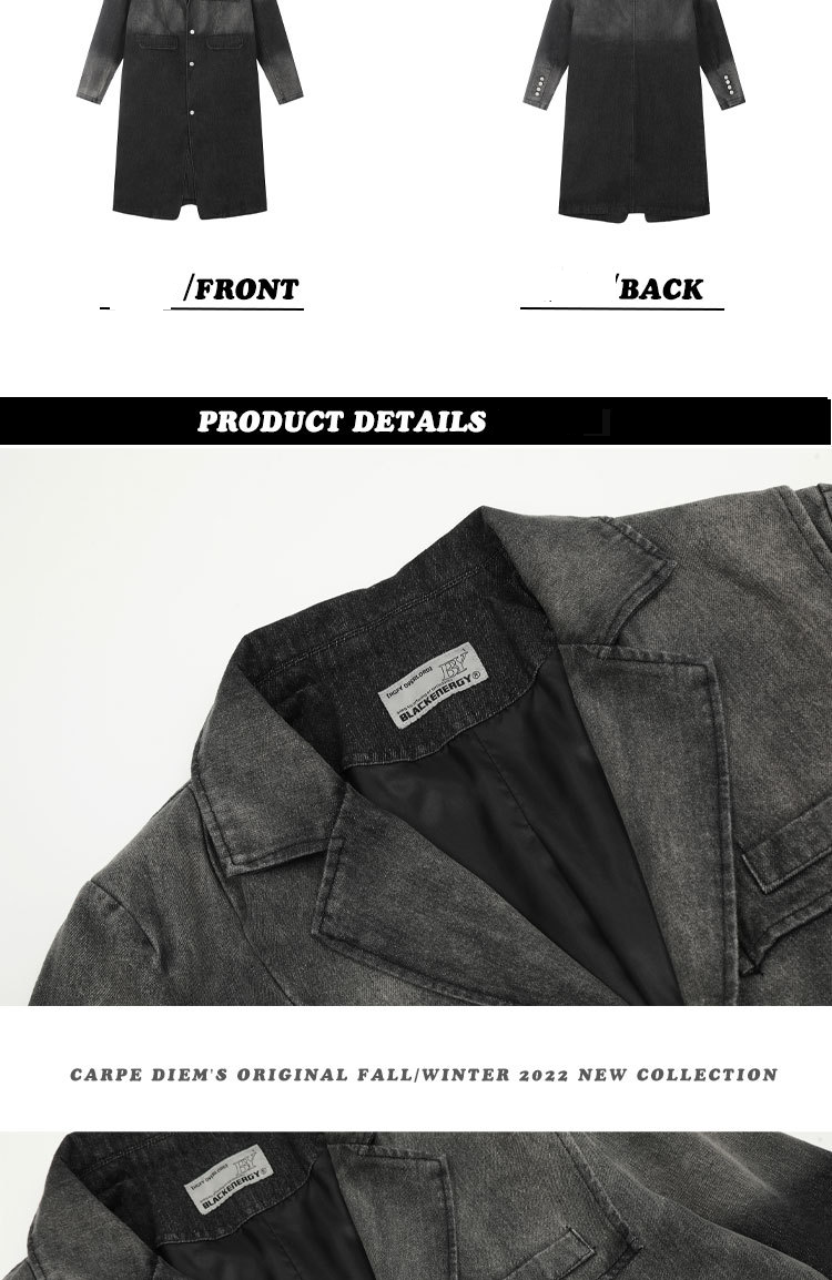 Herren Spray Gradient Denim Jacke Übergroßer Freizeitmantel Modischer Tie-Dye Streetwear Windbreaker für Herbst und Winter_voghion.com