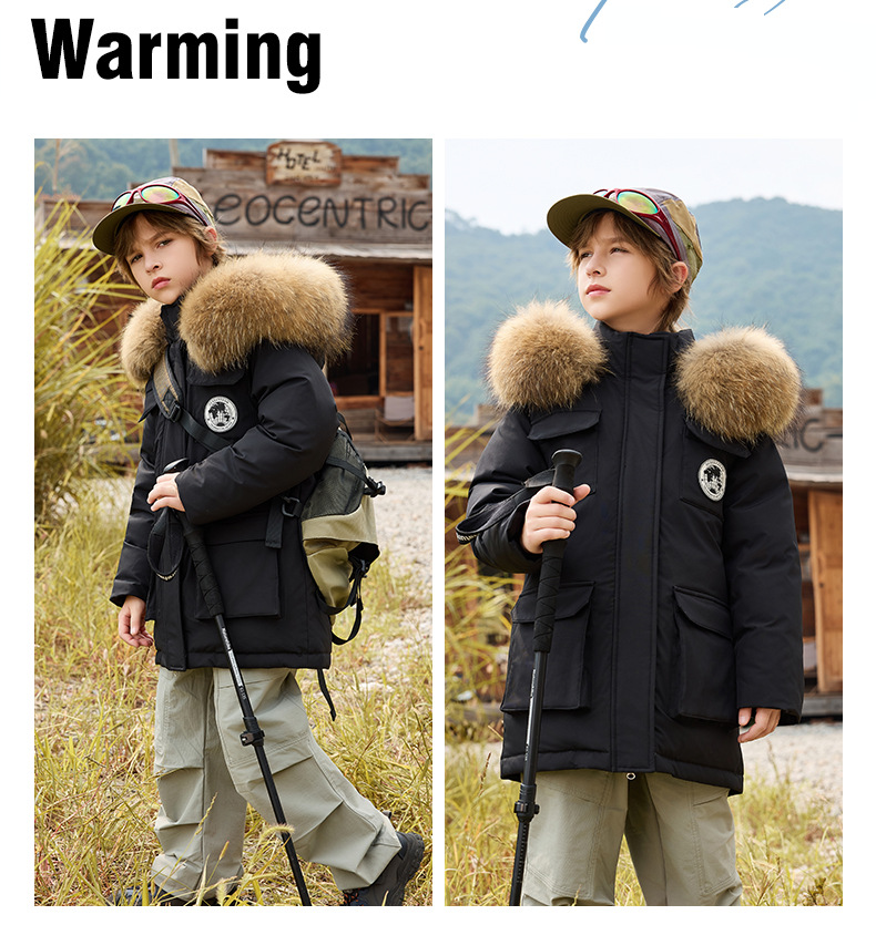 Premium Kids Winter Jacket With White Duck Down - Warm Hooded Coat For Boys & Girls (120-180cm) - Soft & Stylish Design_voghion.com