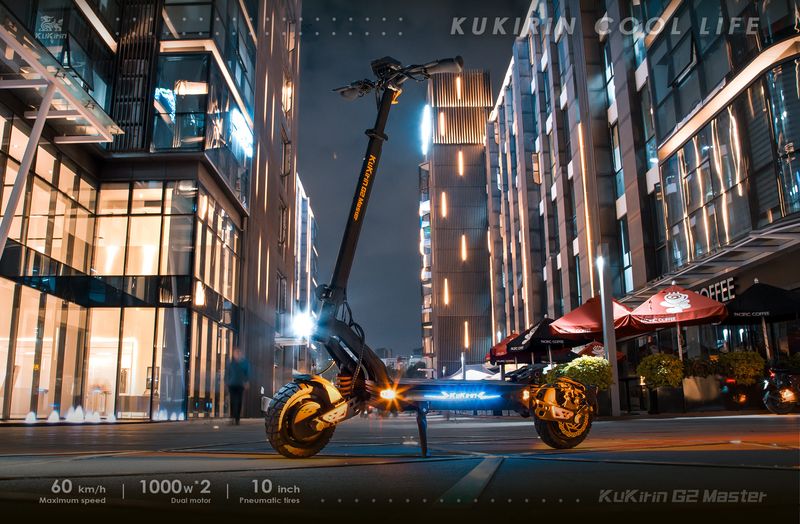 KuKirin G2 Master Adult Electric Scooter 52V 20.8Ah Foldable E-Scooter 1000W*2 Dual Motor 60km/h Max Speed 10 Inch Tires Off-road E-Scooter_voghion.com