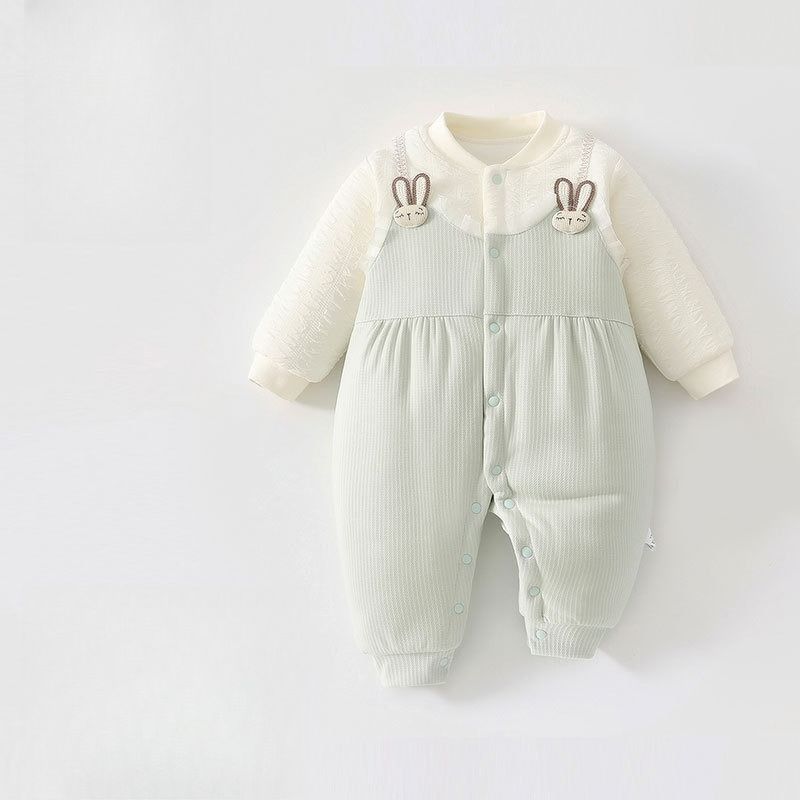 Babykleidung mit kleinem Blumenmuster, Neugeborenen-Body aus 120 g Baumwolle, Baby-Kletterkleidung, Baby-Mönchskleidung, Ha-Kleidung_voghion.com