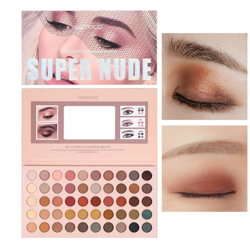 Modello testa da donna Terra 50 colori perlescenti opachi multicolori trucco con piastra per ombretti grandi_voghion.com