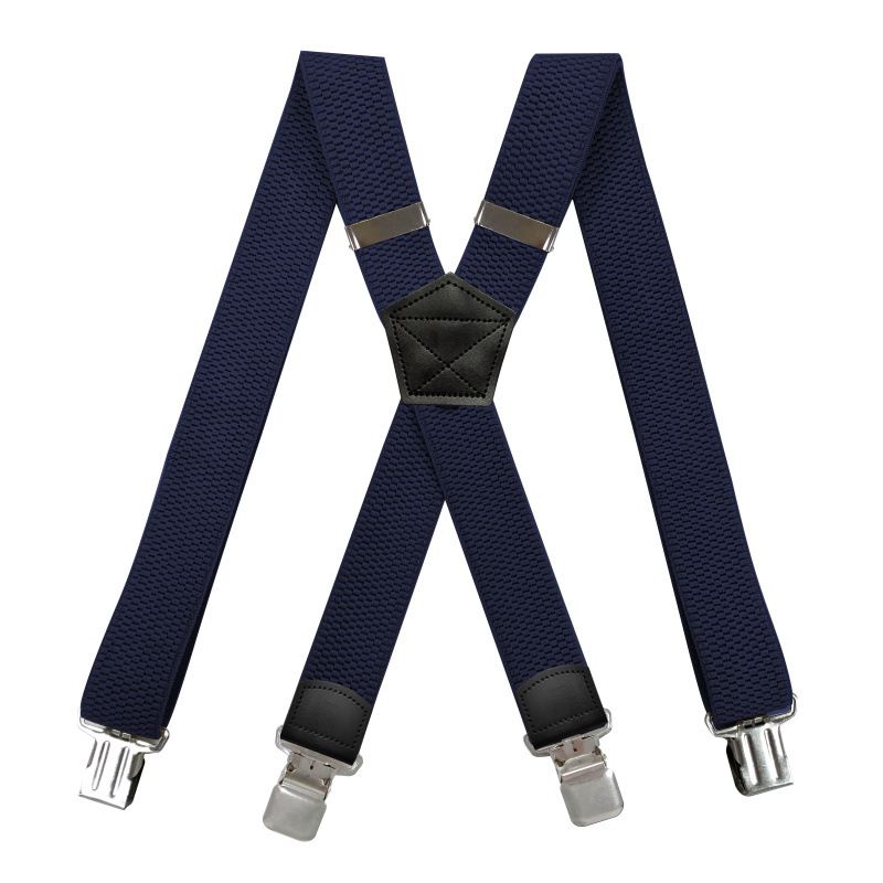 VOOTHOST Heavy Duty Suspenders For Men Work Outdoor 3.5cm X-Back 4 Strong Clips Adjustable Elastic Trouser Braces Strap Belt F0212_voghion.com