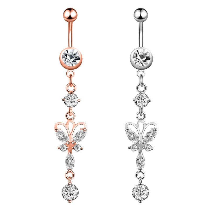 Damenschmuck Bauchnabelring Kreativer exquisiter Zirkon Bauchnabelnagel-Piercingschmuck_voghion.com