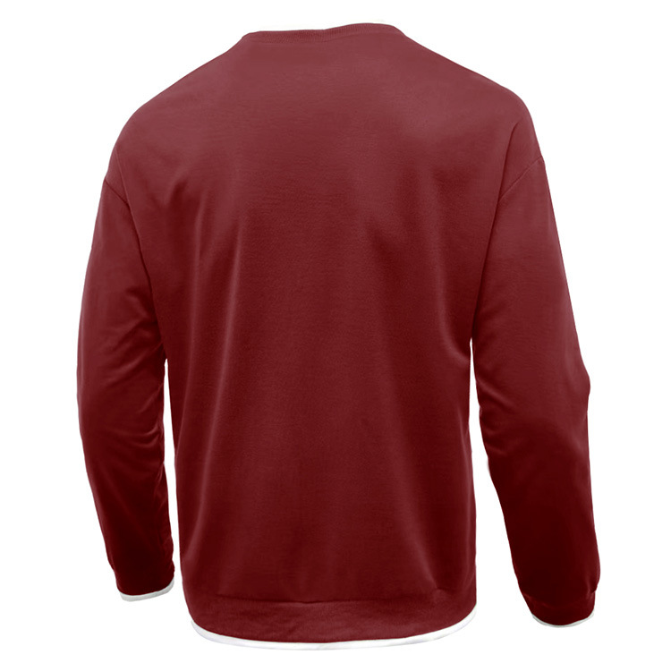 herfst en winter nieuwe herentrui effen kleur ronde hals T-shirt heren dieptepunt herenkleding_voghion.com