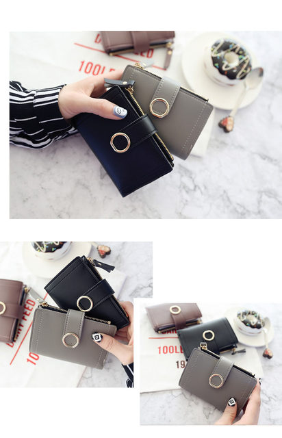 Neu Kurze Frauen Geldbörsen Mode Einfache Nette Kleine Weibliche Brieftaschen PU Leder Karte_voghion.com