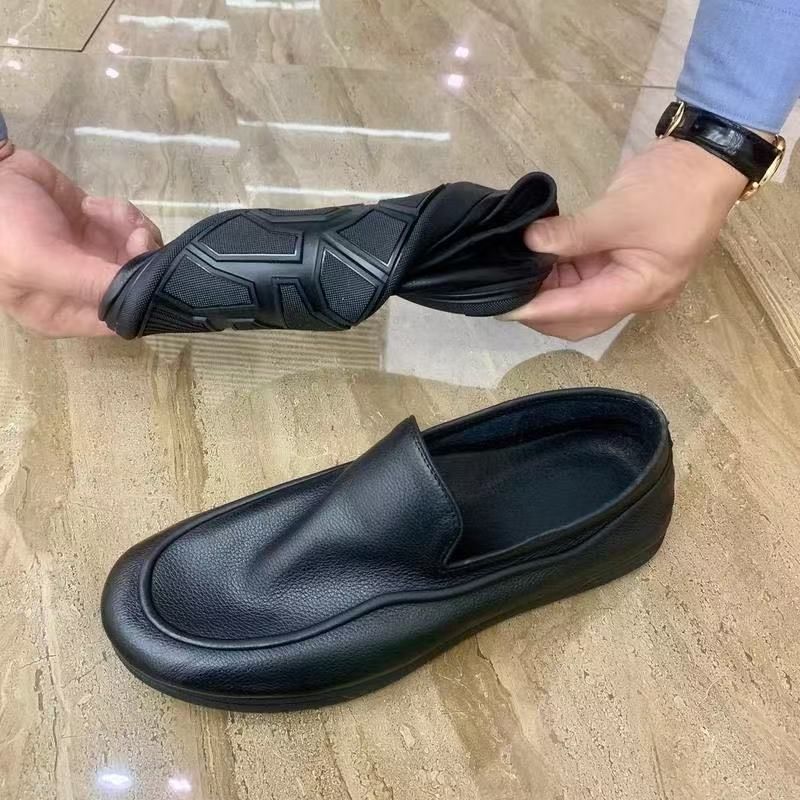 Mocassini da guida da uomo, comodi e con suola morbida, scarpe casual slip-on in pelle_voghion.com