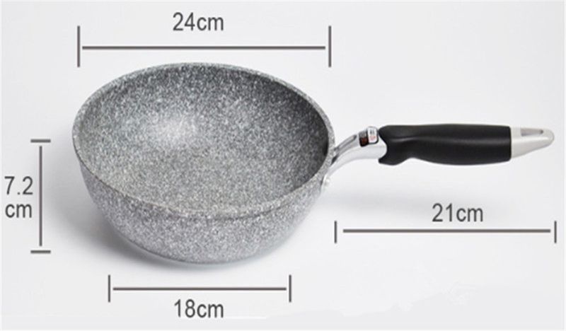Sartén wok de piedra duradera, antiadherente, de cerámica, para inducción, ideal para cocinar en la cocina a gas o para carne._voghion.com