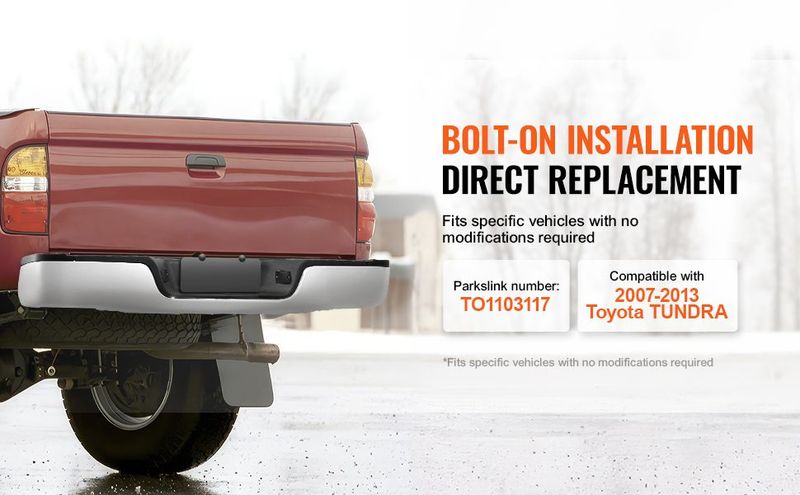 VEVOR Rear Step Bumper Chrome Steel Bumper Assembly For 2007-2013-Toyota Tundra_voghion.com