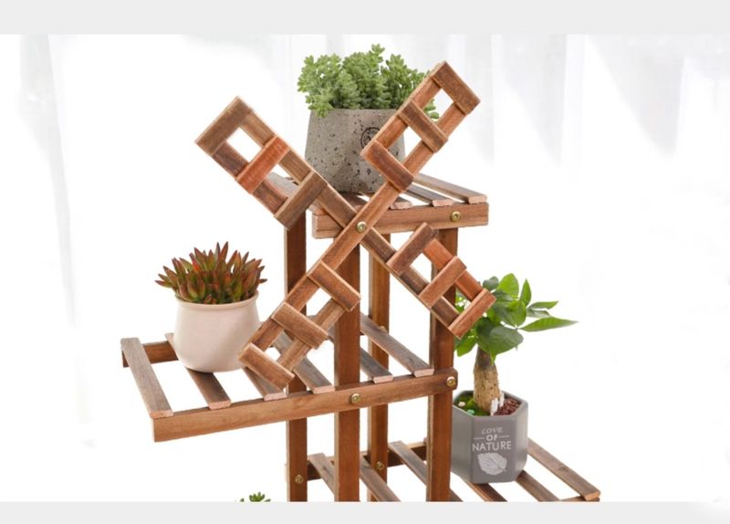 Living Room Solid Wood Indoor Multi-layer Floor-standing Balcony Storage Rack Succulent Green Radish Plant Display_voghion.com