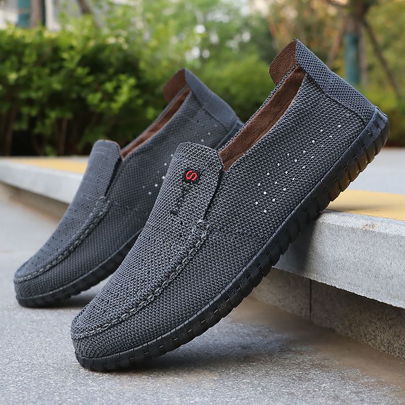 Euro Step Herren Sommer Neue Atmungsaktive Slip-On Casual Polyurethan Stoffschuhe_voghion.com