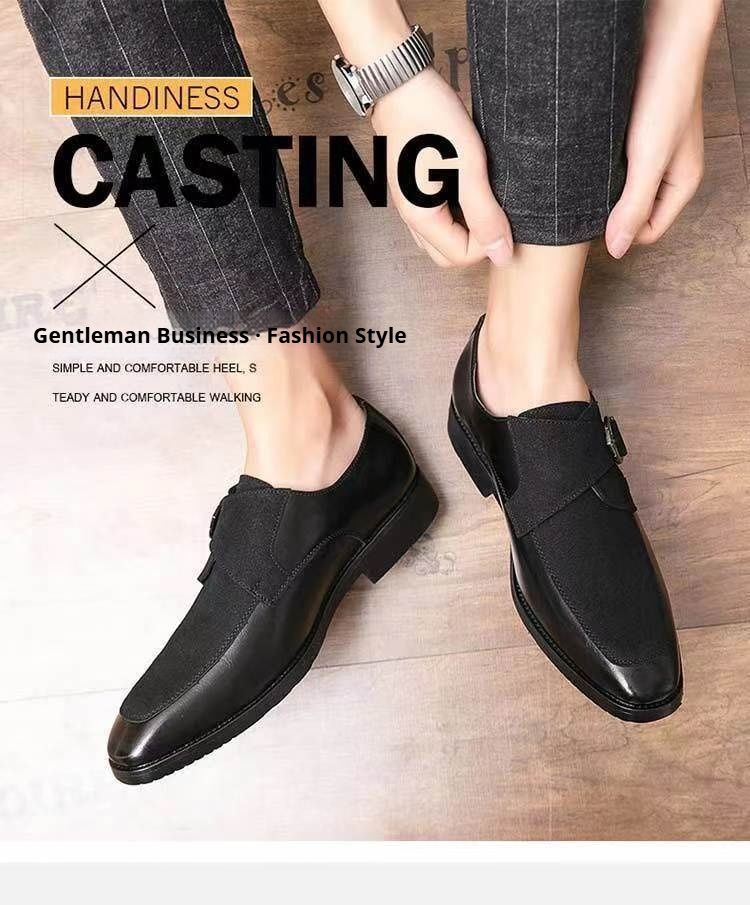 Scarpe casual formali da uomo in pelle, stile britannico coreano da uomo satinato, scarpe oversize a punta, stile,_voghion.com