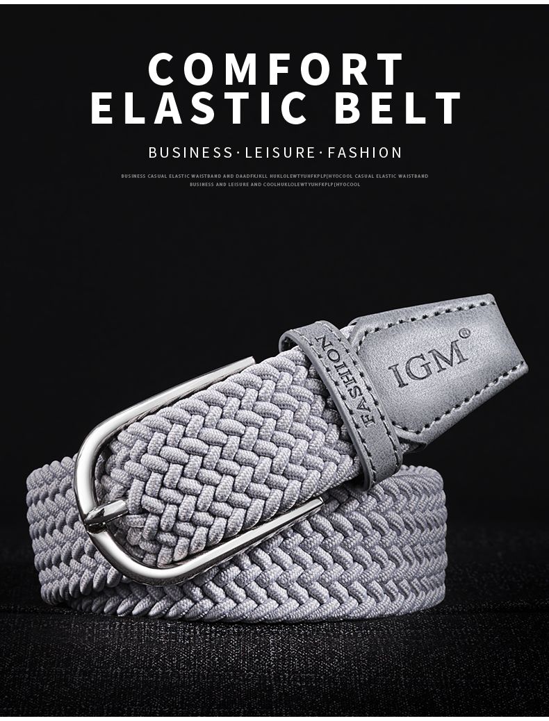 HOT Men's woven canvas with arbitrary elastic belt male student young man hundred buckle waistband tide_voghion.com