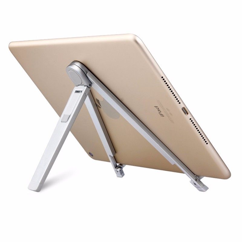 Universele aluminiumlegering telefoon-/tablethouderbeugelstandaard Draagbare opvouwbare beugel Verstelbare driehoek Lichtgewicht solide_voghion.com
