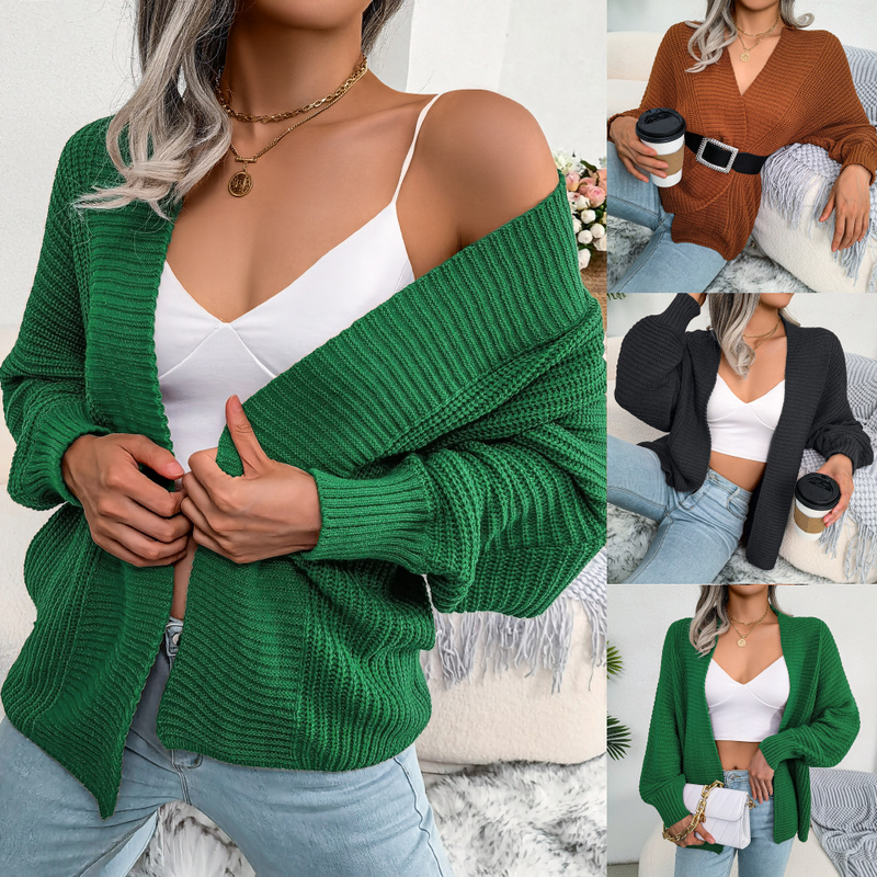 Women's Knit Cardigan Casual Sweater Cardigans Jacket Top Loose Solid Cardigan Open Front_voghion.com