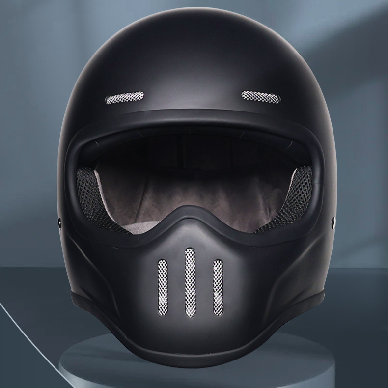 Fiberglas kleiner Helm Retro Helm Motorrad Cruise Pedal Motorrad Integralhelm Männer und Frauen Helm Bluetooth_voghion.com
