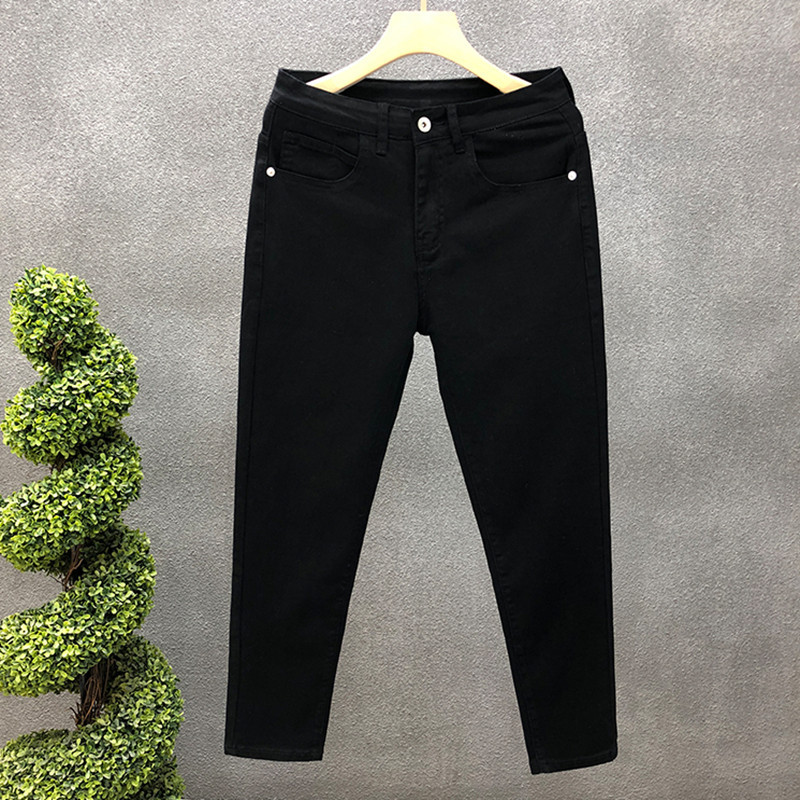 Men's Clothing Spring and autumn solid color jeans for men brand slim fit skinny nine point pants for men spirited young men white casual pants_voghion.com