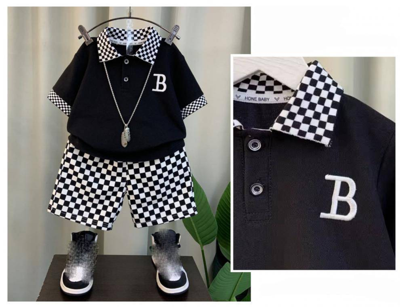Abbigliamento per bambini Polo per ragazzi Tuta alla moda a maniche corte per bambini Vestiti estivi per strada_voghion.com