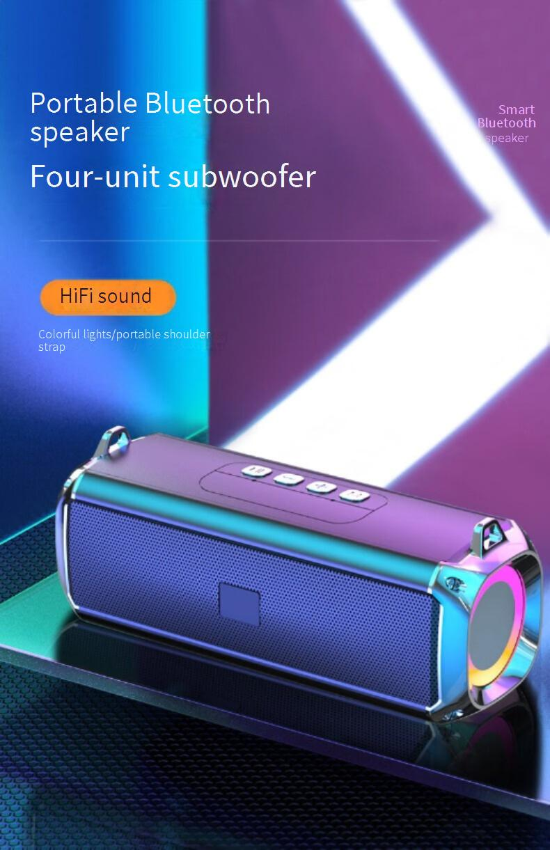 Enceintes portables K9 Bluetooth sans fil, caisson de basses Square Dance, éclairage RGB éblouissant, sangle d'extérieur_voghion.com
